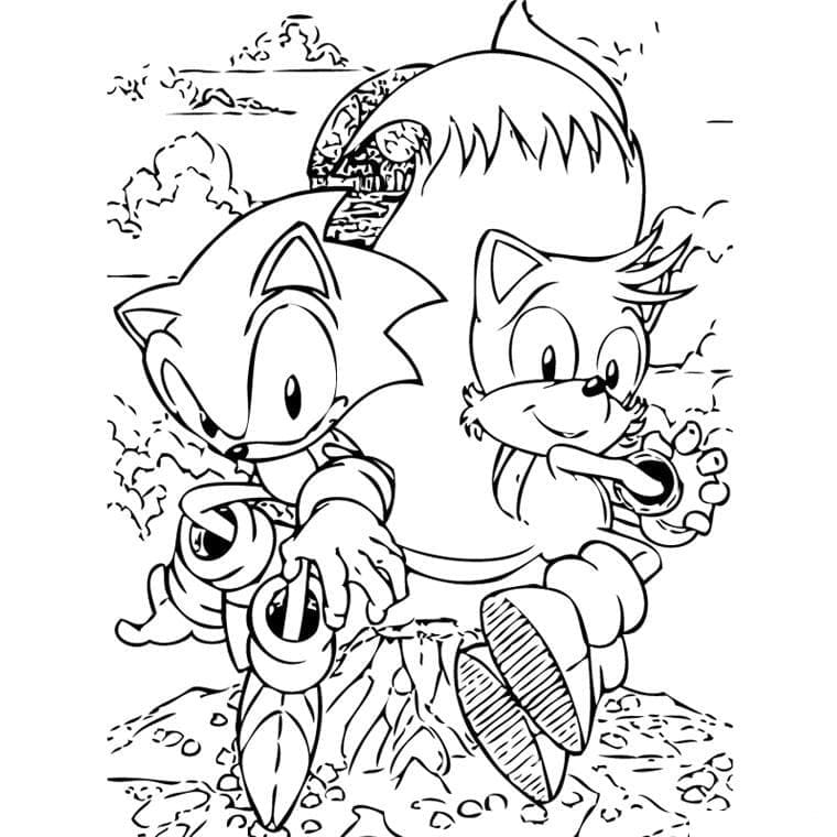 Sonic and Tails Printable fargelegging