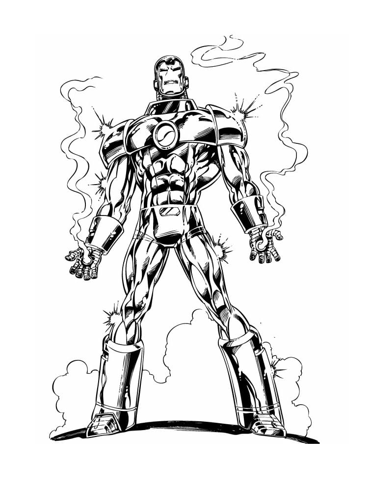 Tegneserie Iron Man Stående fargeleggingsside