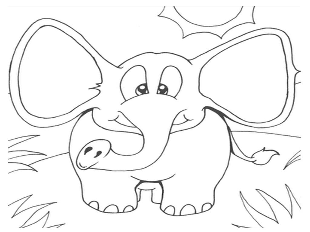 Tegneserie Morsom Elefant fargelegging