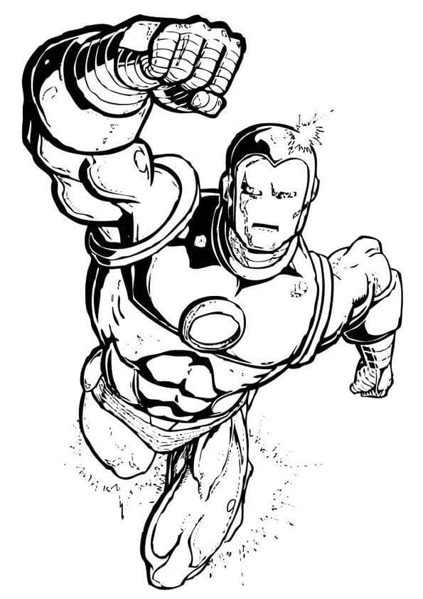 Tegning Iron Man-Handling fargelegging