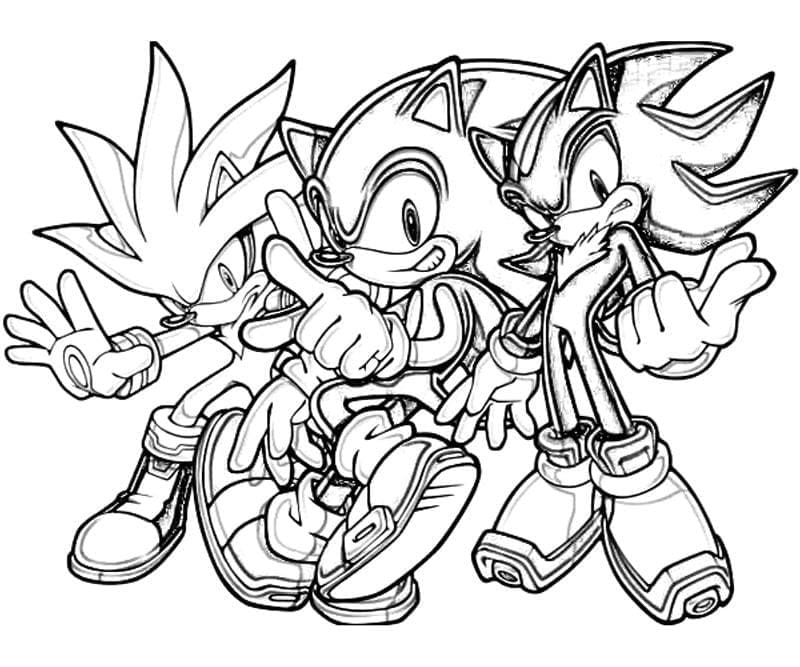 Tegning Sonic Med Venner fargelegging