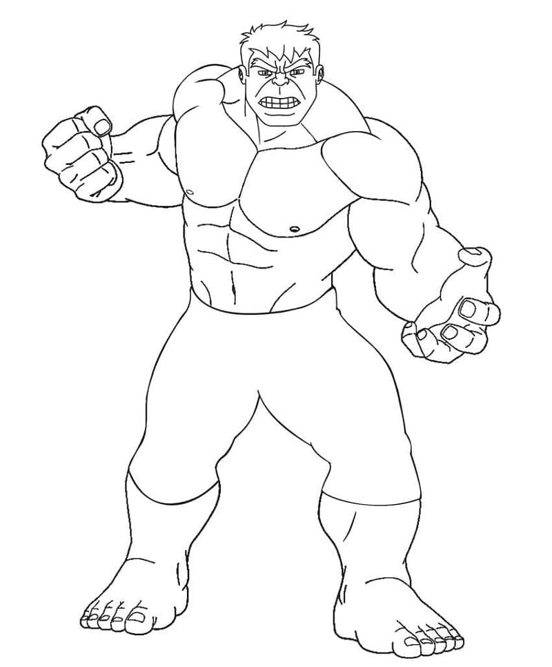 Utskrivbar Tegneserie Hulk fargelegging