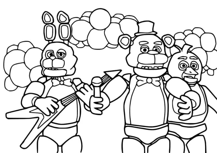 Animatronikk i FNAF fargelegging