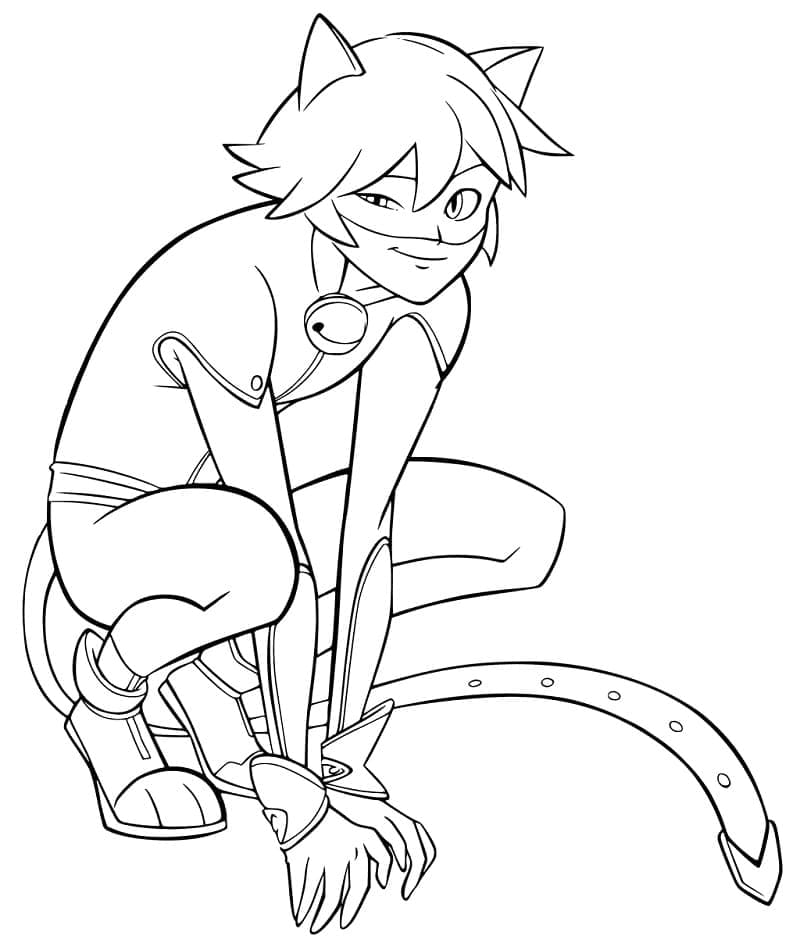 Cat Noir i Miraculous Ladybug fargelegging