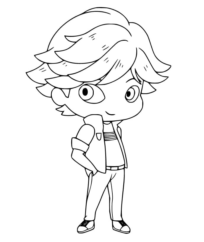 Chibi Adrien Agreste fargelegging