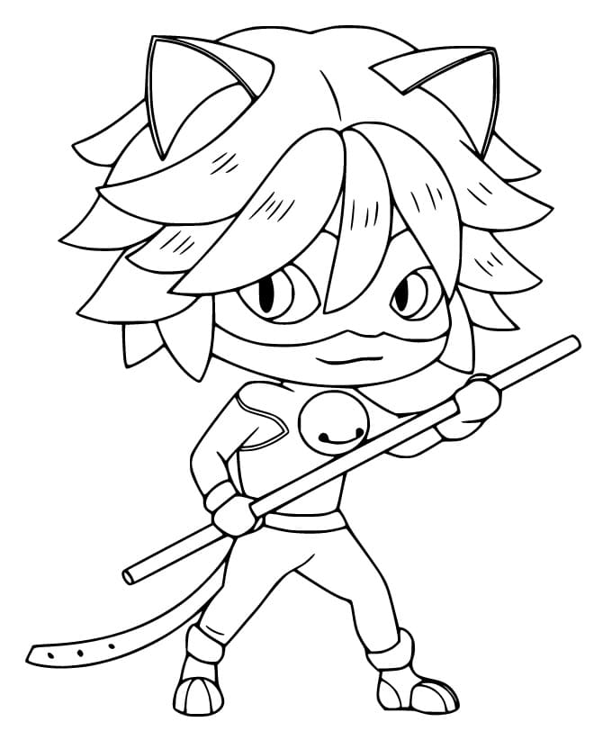 Chibi Cat Noir fargelegging