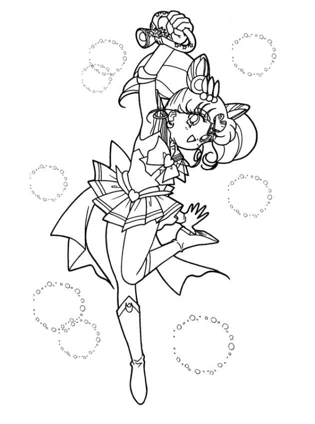 Chibiusa i Sailor Moon fargeleggingsside