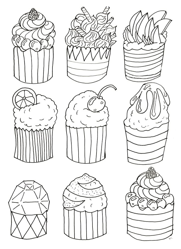 Cupcakes Gratis fargeleggingsside