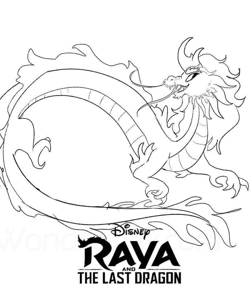 Disney Raya og den siste dragen fargeleggingsside