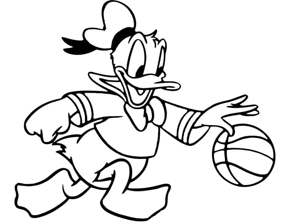 Donald Duck Spiller Basketball fargelegging
