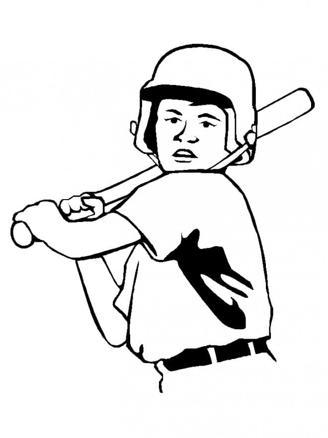 En Baseballspiller fargeleggingsside