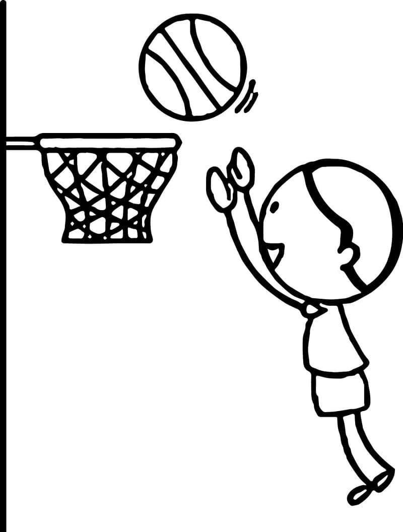 Enkel Basketballspiller fargelegging