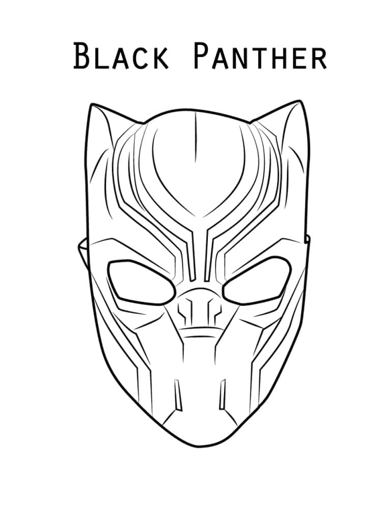Enkel Black Panther's Maske fargelegging