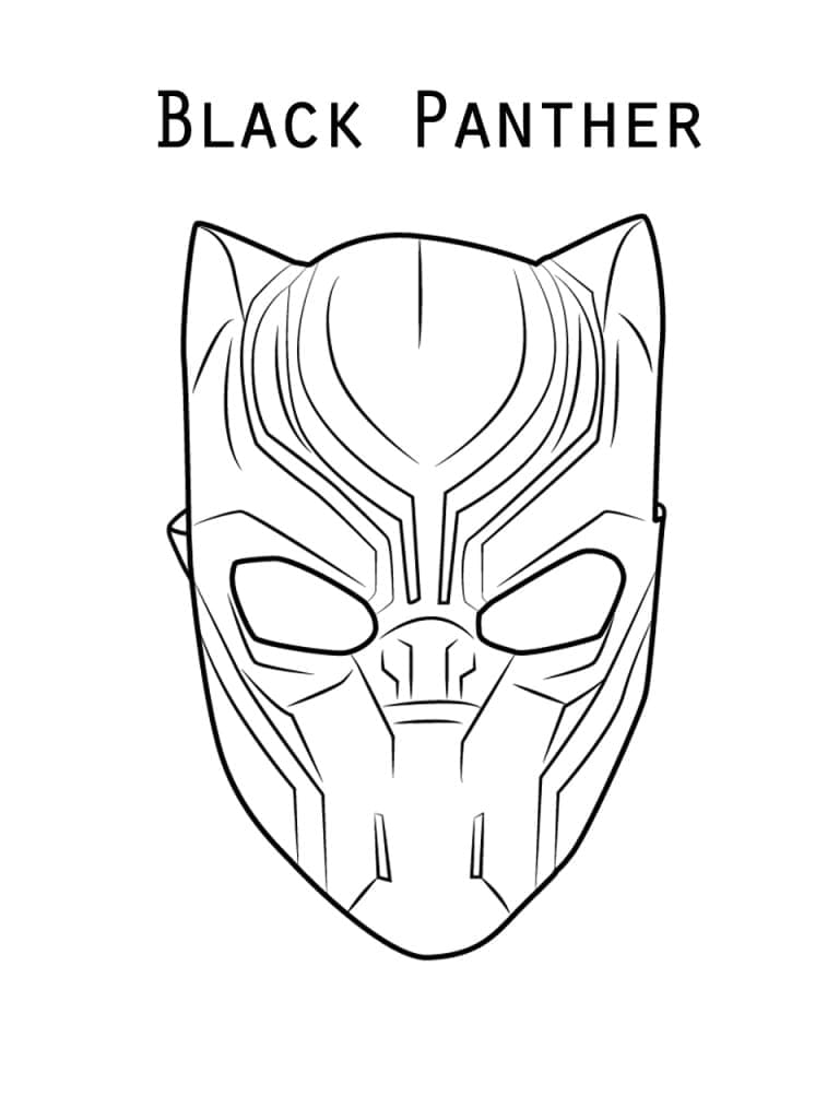 Enkel Black Panther’s Maske fargeleggingsside