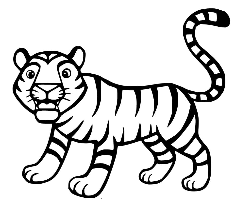 Enkel Tiger fargeleggingsside