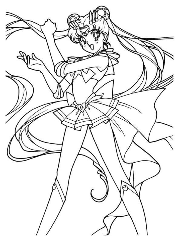 Fantastisk Sailor Moon fargeleggingsside