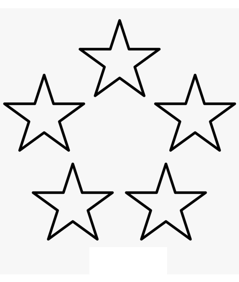 Fem Stjerner fargeleggingsside