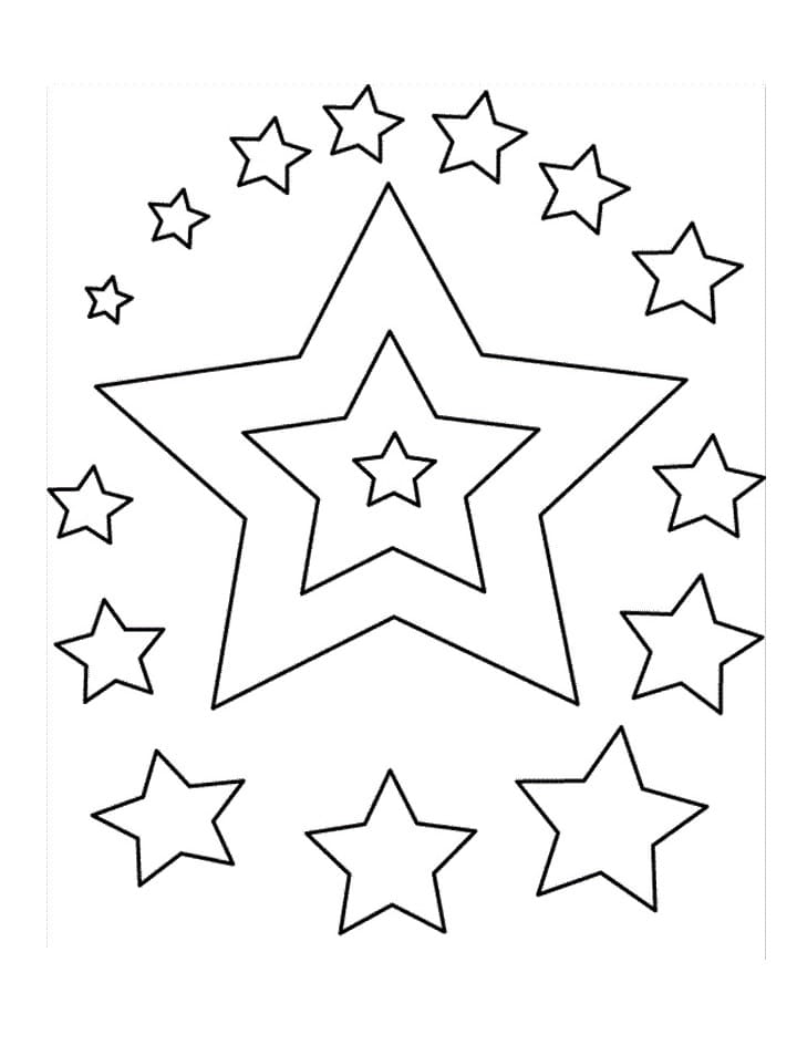 Fine Stjerner fargeleggingsside