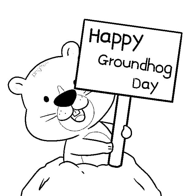 Gratis Gratulerer med Groundhog Day fargeleggingsside