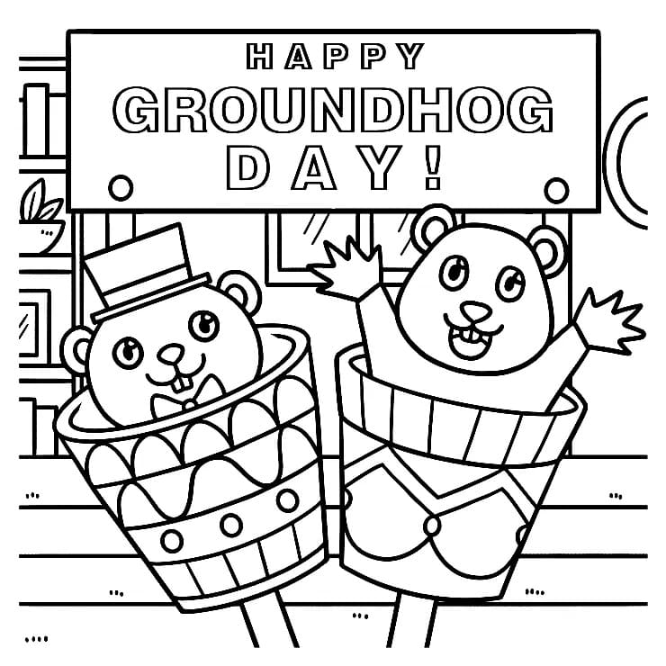 Gratis Groundhog Day fargelegging