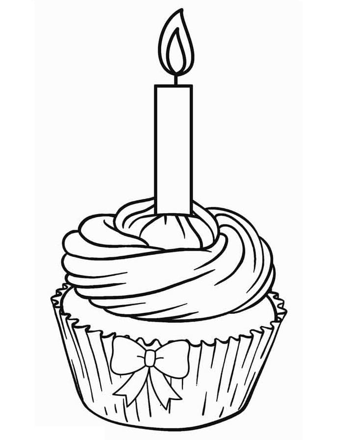 Gratulerer Med Dagen Cupcake fargeleggingsside