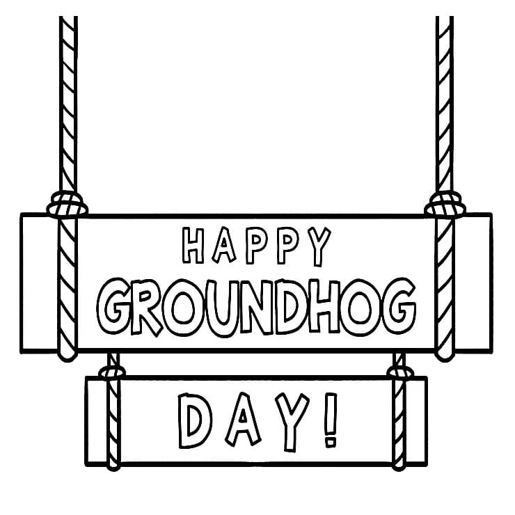 Gratulerer med Groundhog Day fargelegging