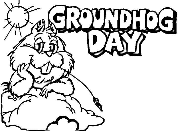 Groundhog Day gratis utskrivbar fargelegging