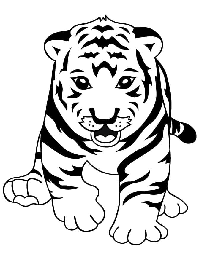 Grunnleggende Tigerunge fargeleggingsside
