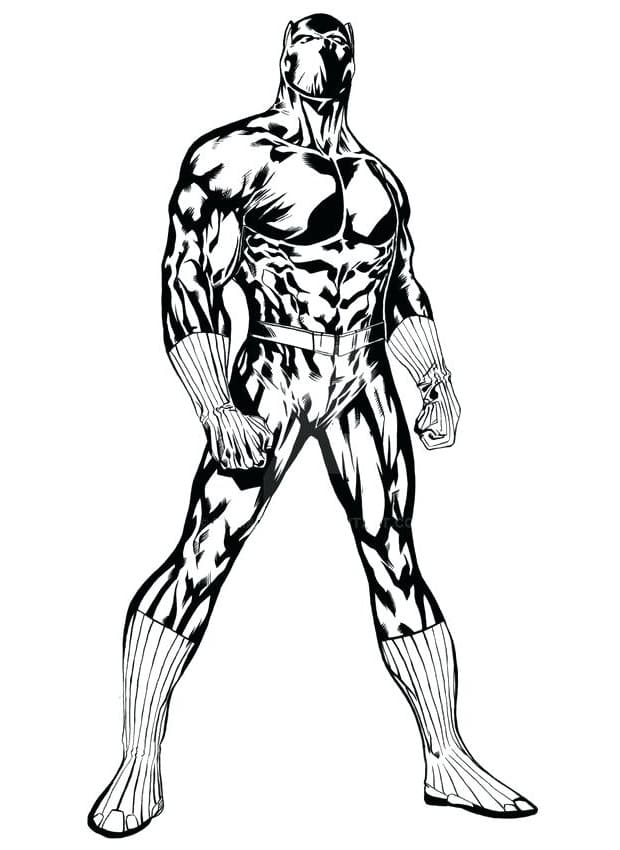 Håndtegning Black Panther Stående fargeleggingsside