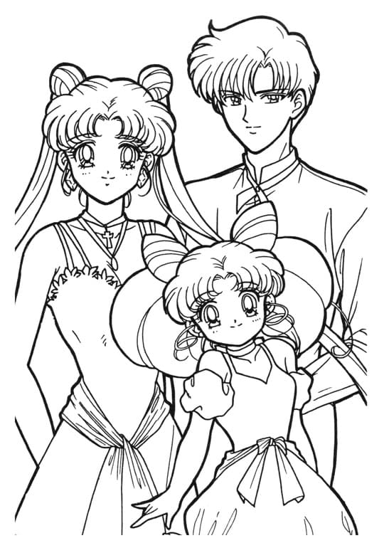 Karakterer fra Sailor Moon fargeleggingsside