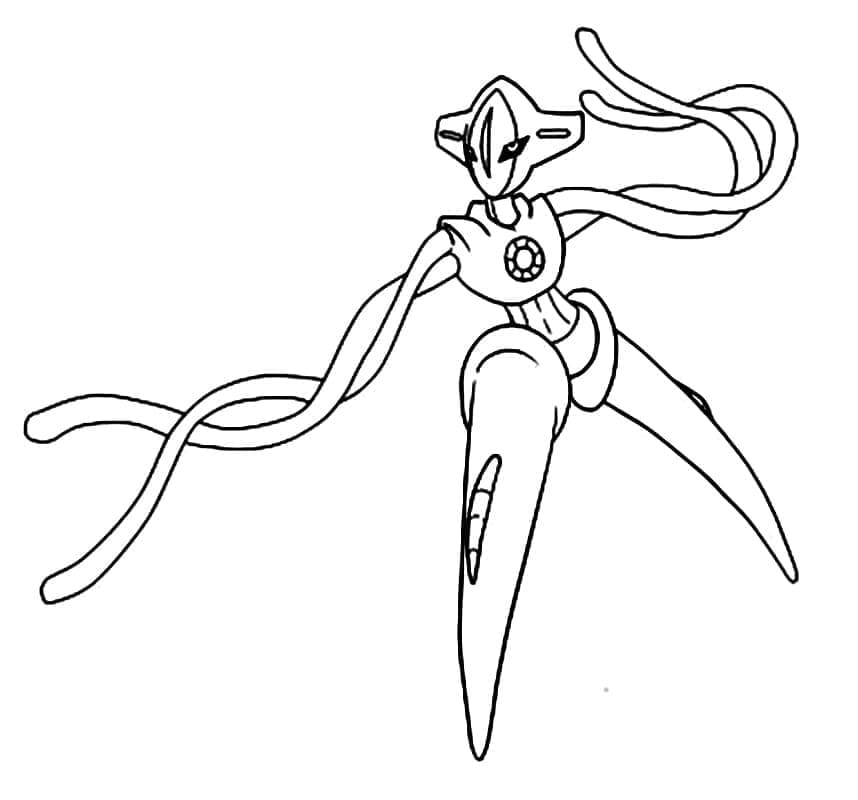 Legendariske Pokemon Deoxys fargeleggingsside