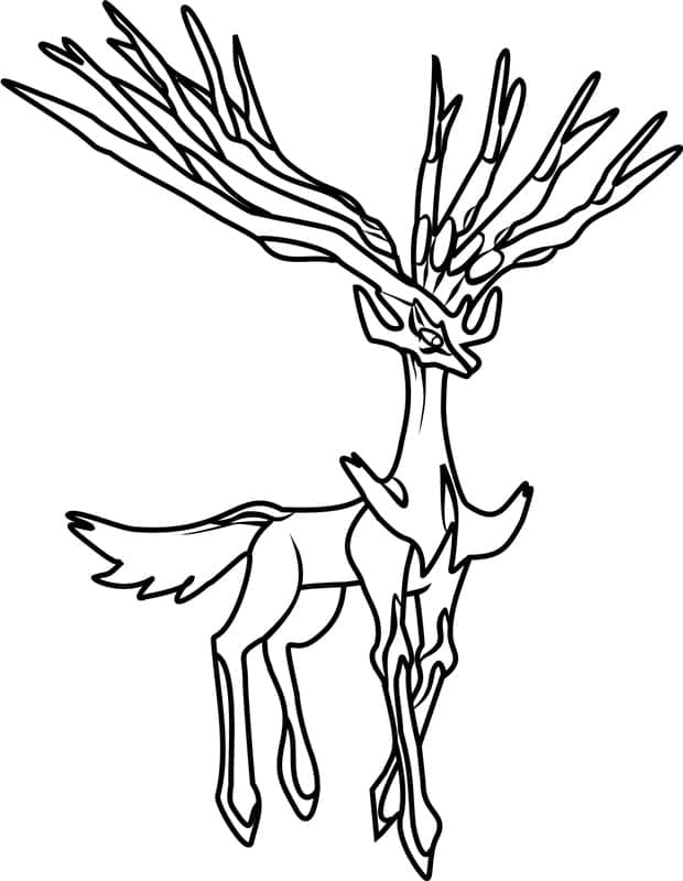 Legendariske Pokemon Xerneas fargelegging