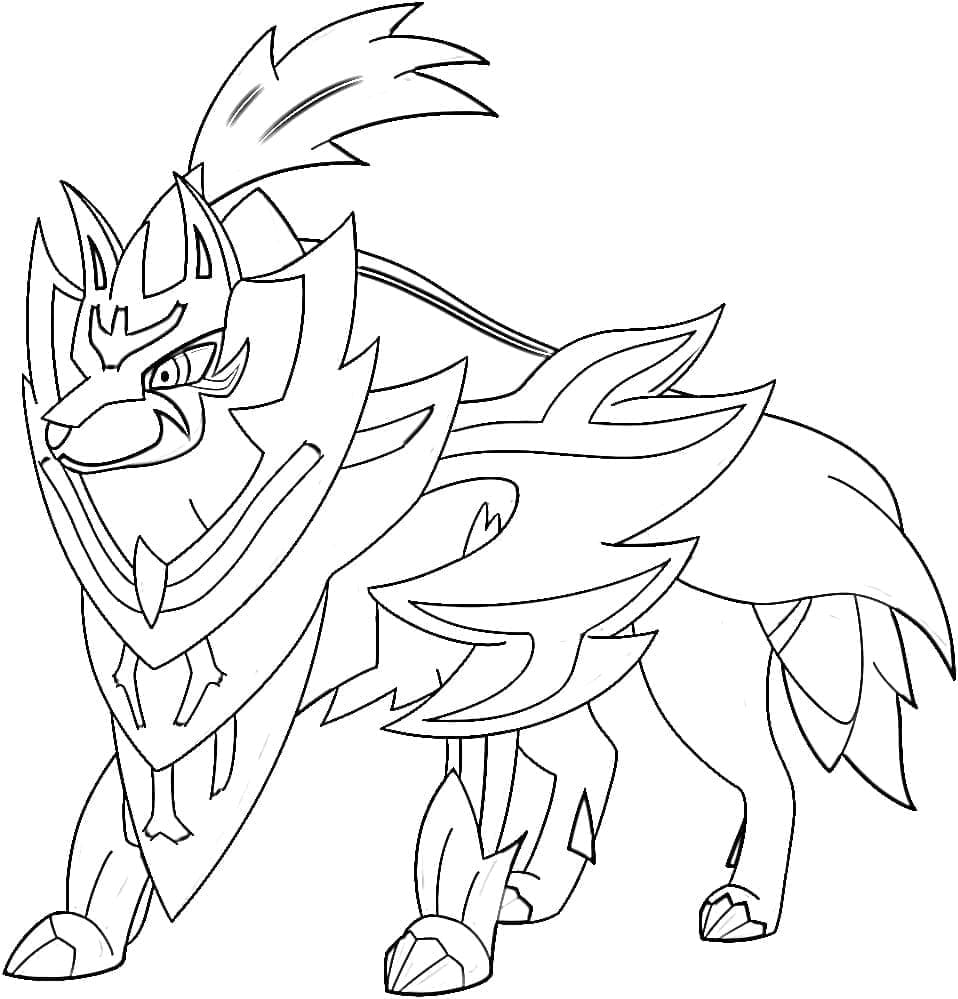 Legendariske Pokémon Zamazenta fargelegging