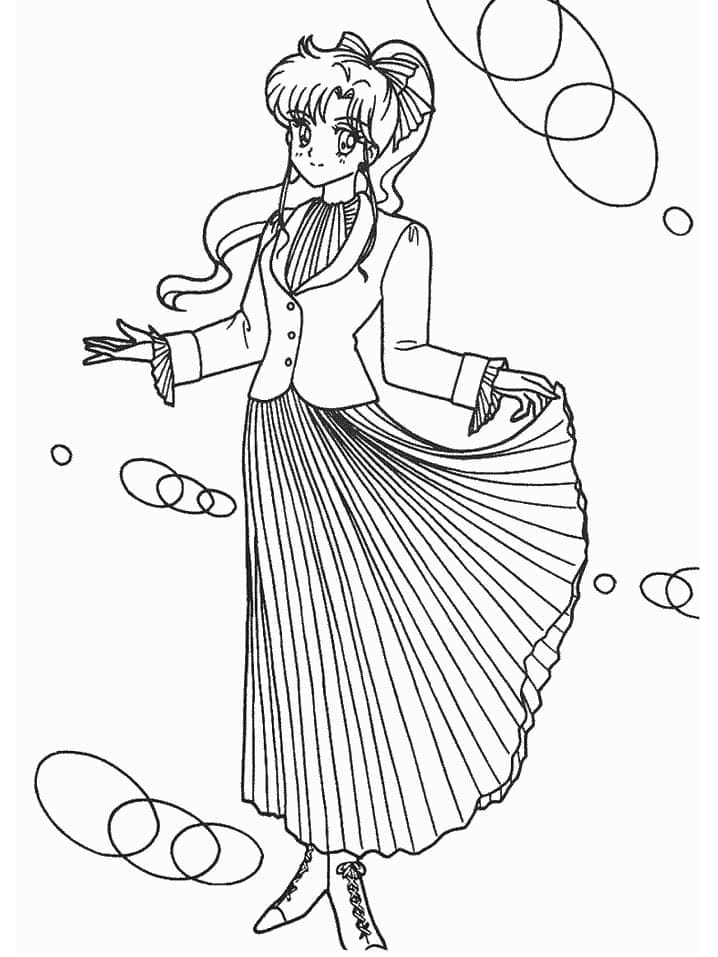 Makoto Kino fra Sailor Moon fargelegging