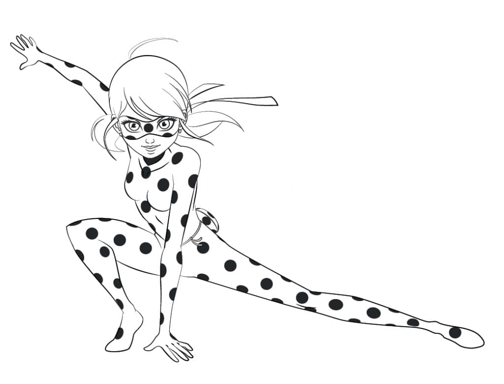 Marinette fra Miraculous Ladybug fargeleggingsside