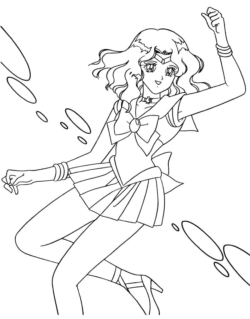 Michiru Kaiou fra Sailor Moon fargelegging