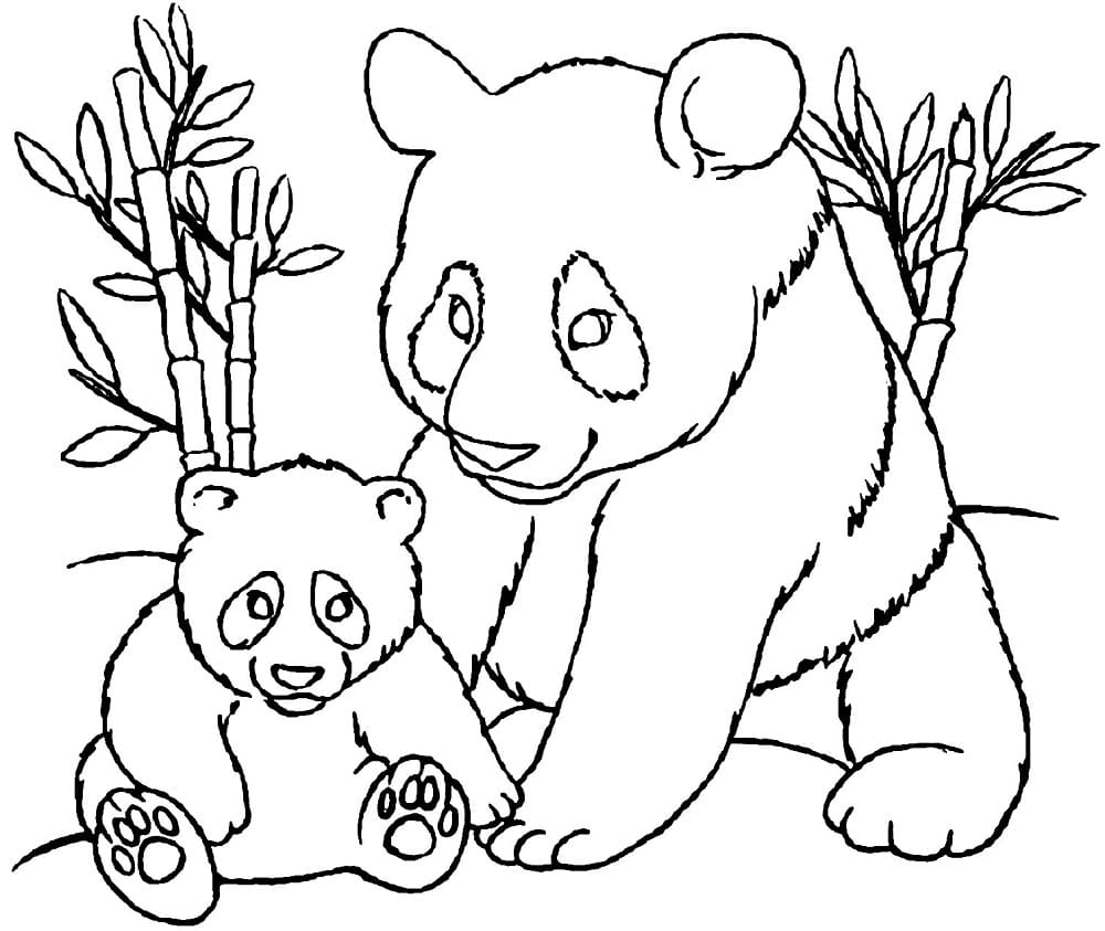 Mor Og Pandababy fargelegging
