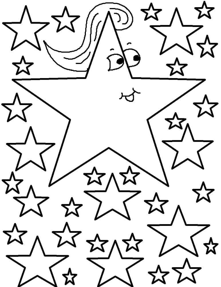 Morsom Stjerne Og Stjernene fargeleggingsside