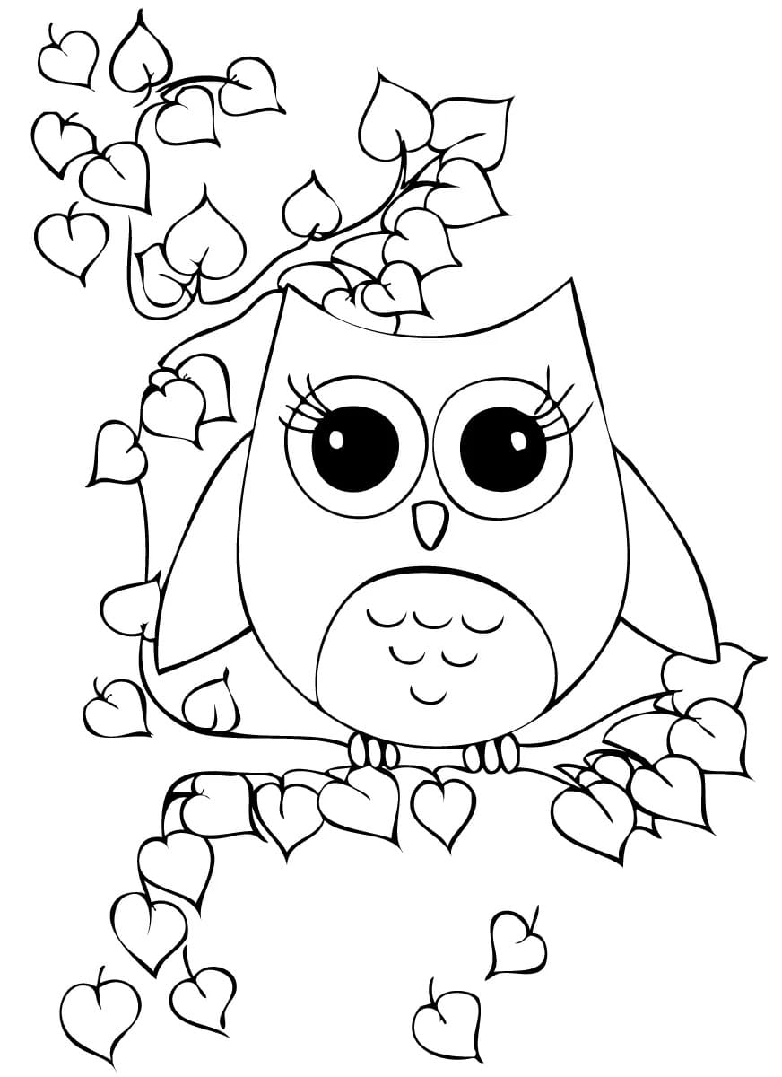 Lovely Owl on the Tree fargelegging
