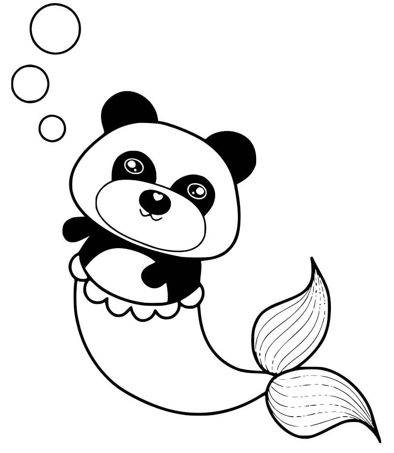 Panda Havfrue fargelegging