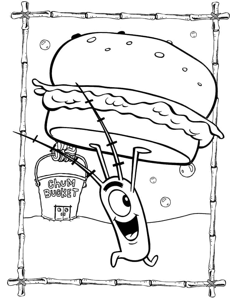 Plankton Med En Hamburger fargelegging