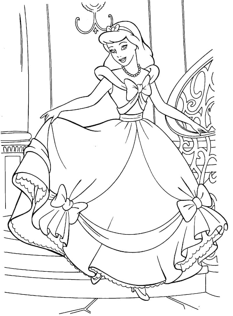 Prinsesse Askepott For Jenter fargeleggingsside