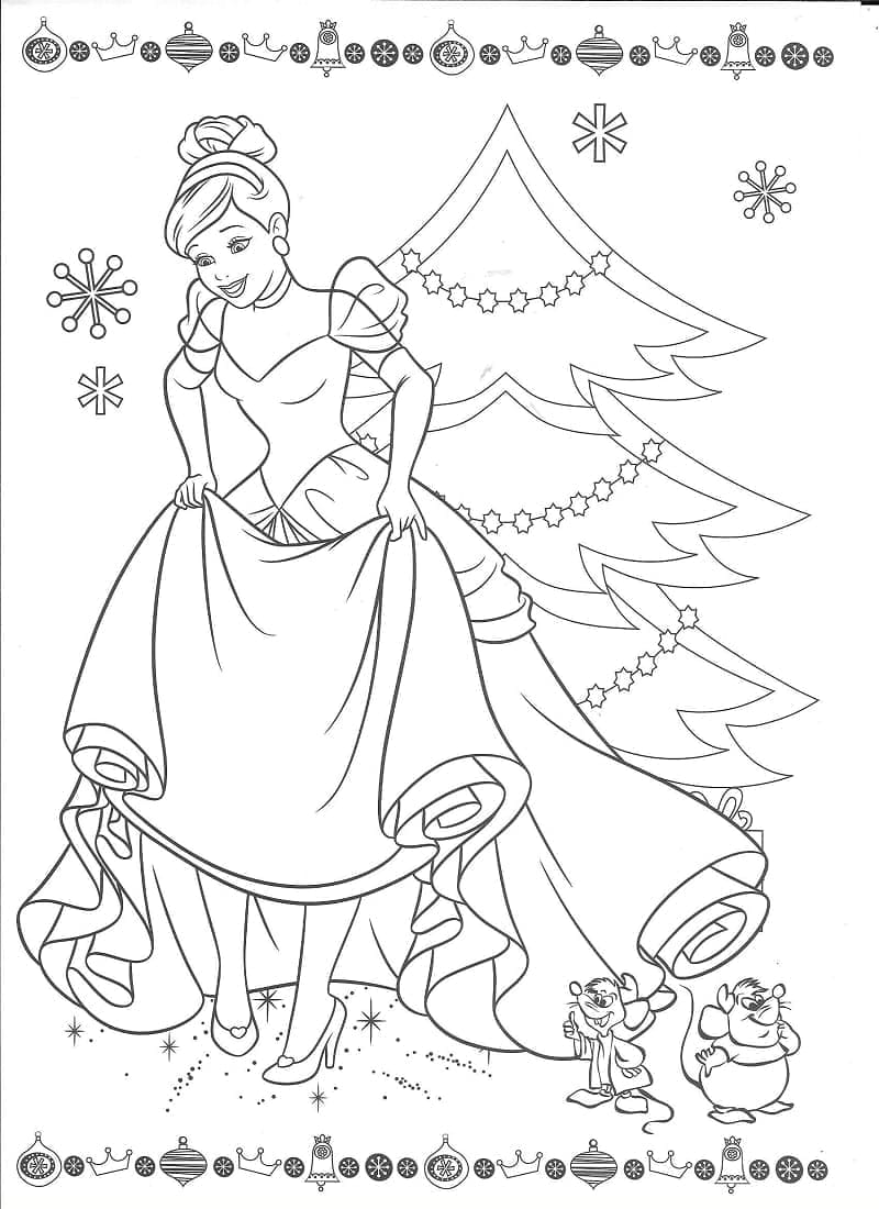 Prinsesse Askepott I Julen fargelegging