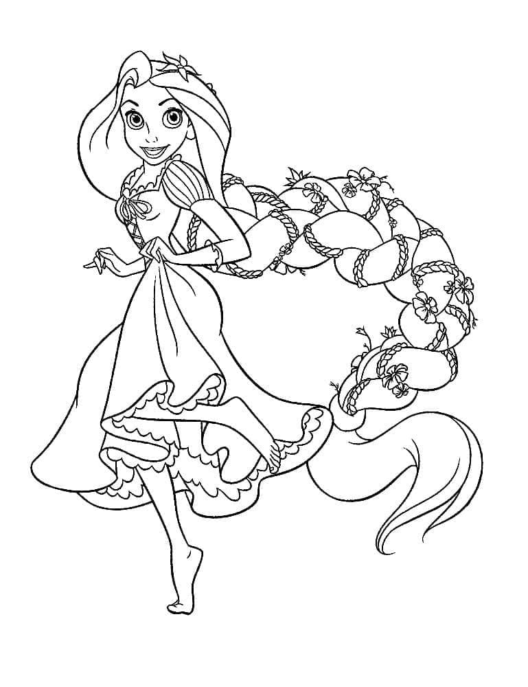 Prinsesse Rapunzel Danser fargeleggingsside