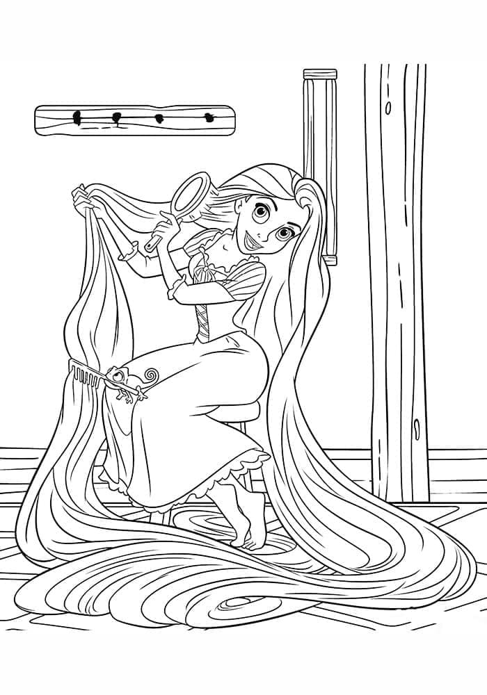 Rapunzel Gre Håret Hennes fargelegging