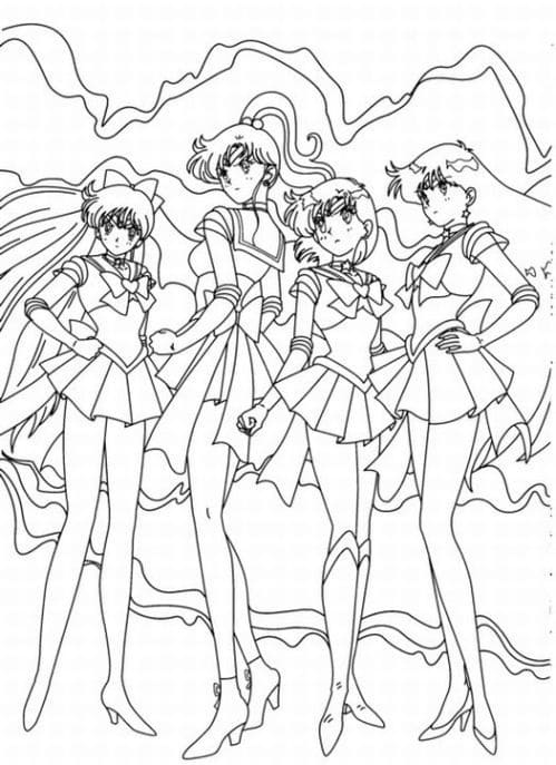 Sailor Moon Gratis Utskrivbar fargeleggingsside