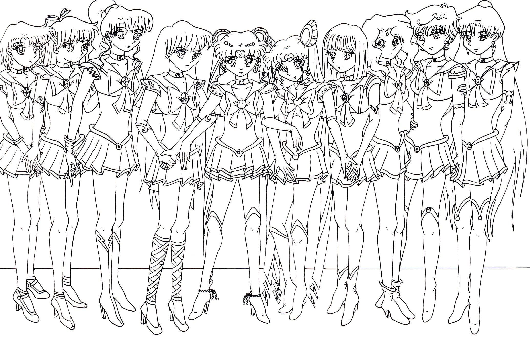 Sailor Moon-Karakterer fargelegging