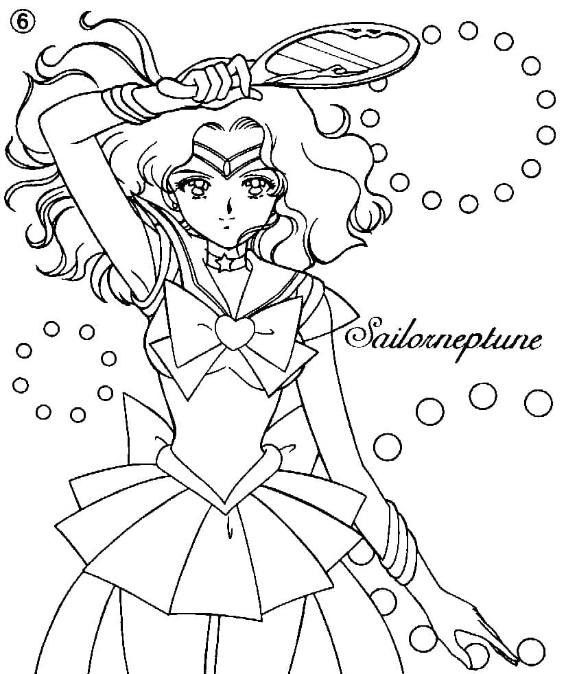 Sailor Neptune fra Sailor Moon fargelegging