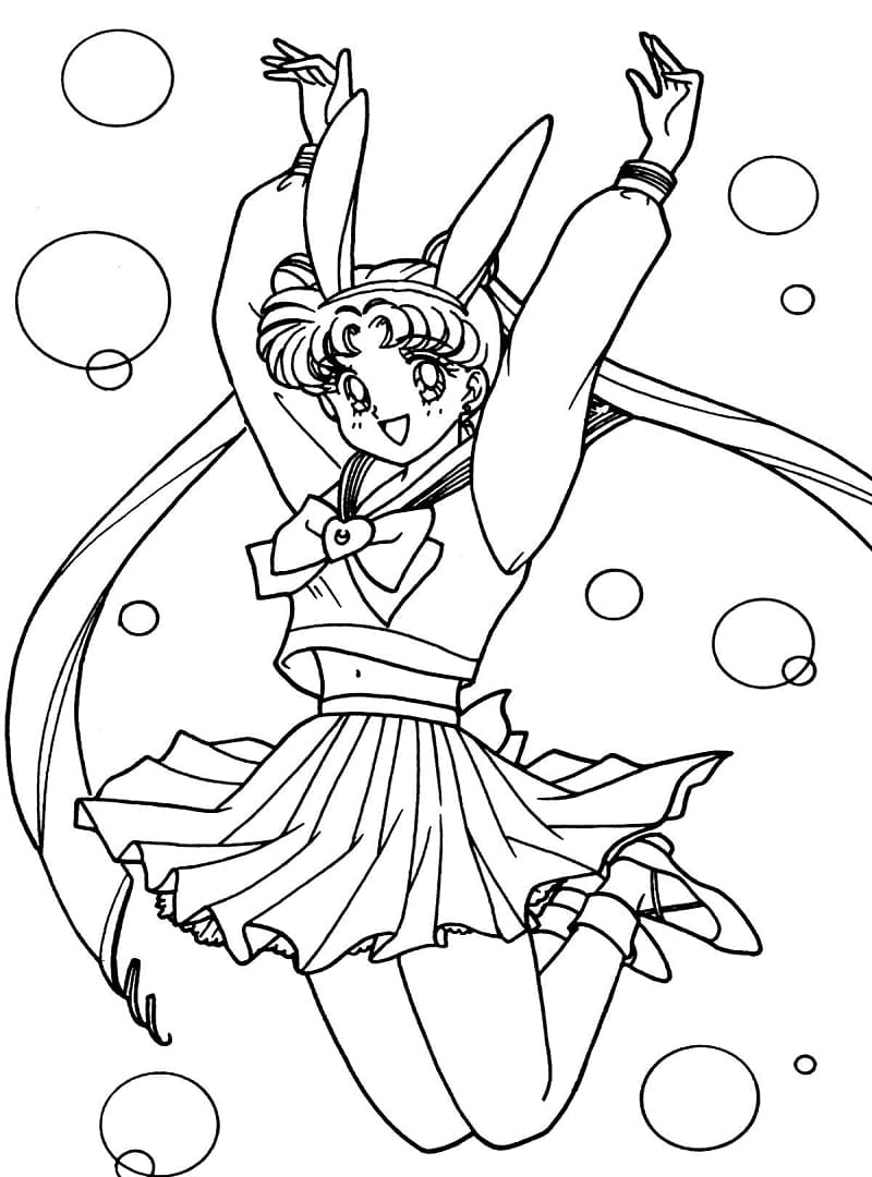 Søt Sailor Moon fargeleggingsside