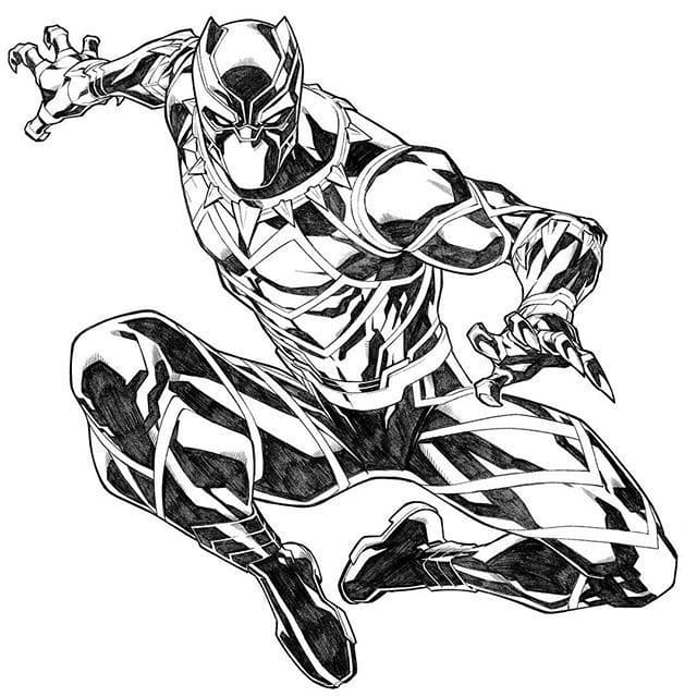 Superhelt Black Panther fargeleggingsside